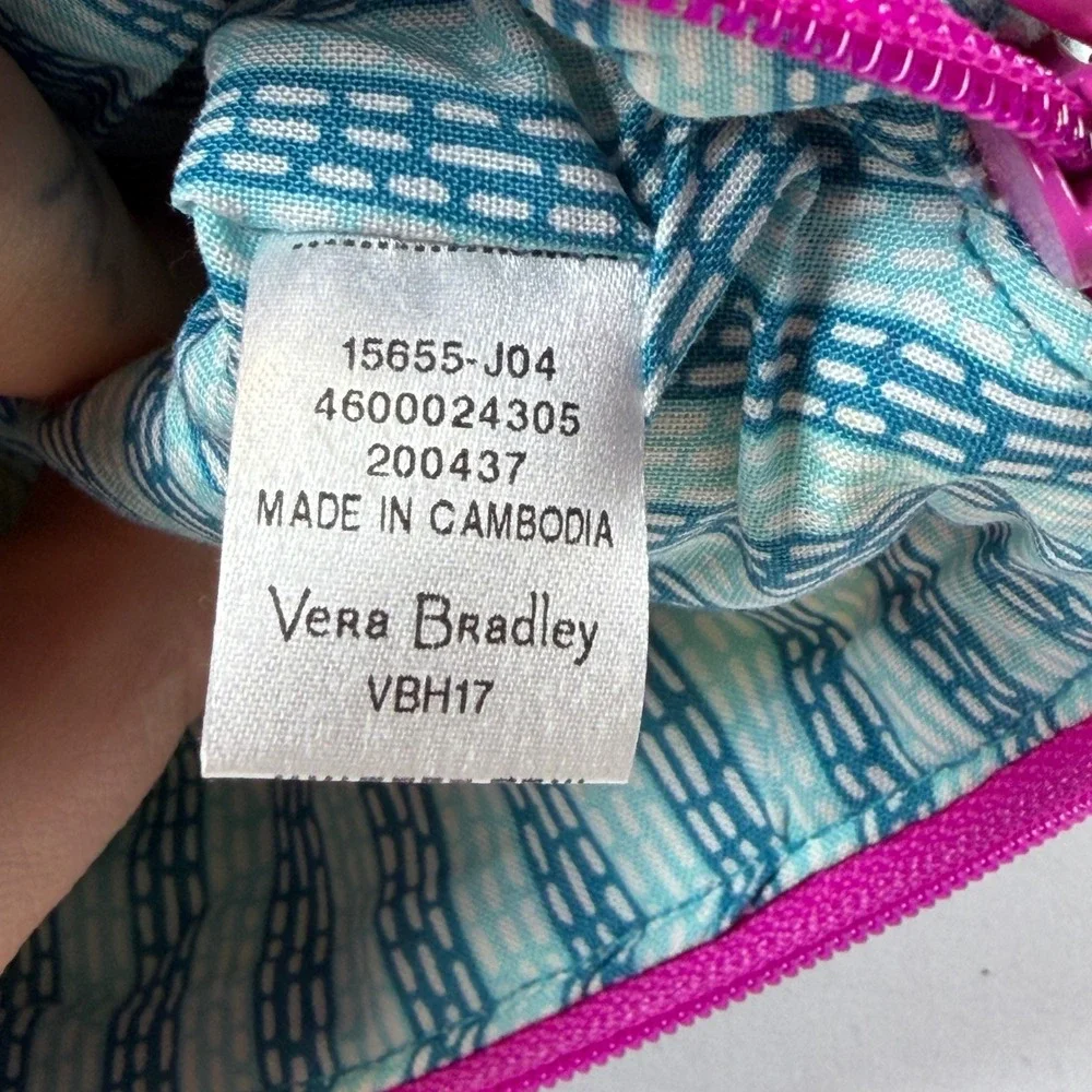 Vera Bradley Cosmetic Pouch Women Small Multicolor Quilted Floral Double Zip Bag